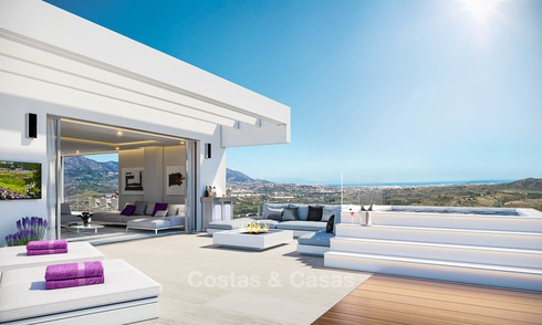 Apartamentos modernos a estrenar con vistas al mar en venta en un lujoso resort boutique de golf - La Cala, Mijas, Costa del Sol 7128