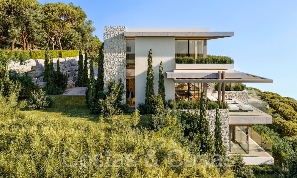 Parcela edificable + proyecto para una villa avanzada de nueva construcción en venta en una exclusiva urbanización cerrada en las colinas de Marbella - Istán 67800