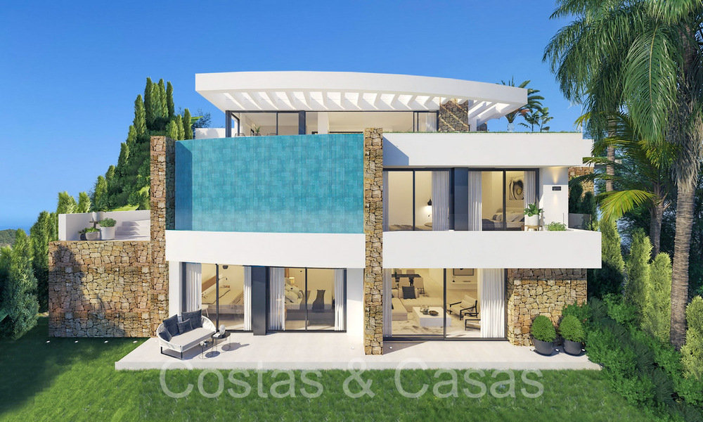 Proyecto de villa sobre plano con vistas panorámicas al mar en venta en las colinas de Mijas Pueblo, Costa del Sol 69734