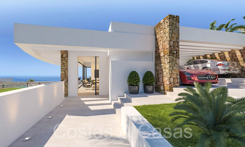 Proyecto de villa sobre plano con vistas panorámicas al mar en venta en las colinas de Mijas Pueblo, Costa del Sol 69737