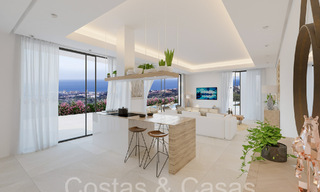 7 villas avanzadas de nueva construcción con vistas panorámicas al mar en venta en las colinas de Mijas Pueblo, Costa del Sol 70094 