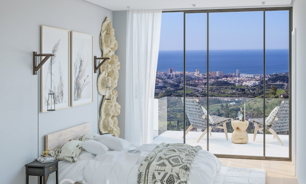 7 villas avanzadas de nueva construcción con vistas panorámicas al mar en venta en las colinas de Mijas Pueblo, Costa del Sol 70095