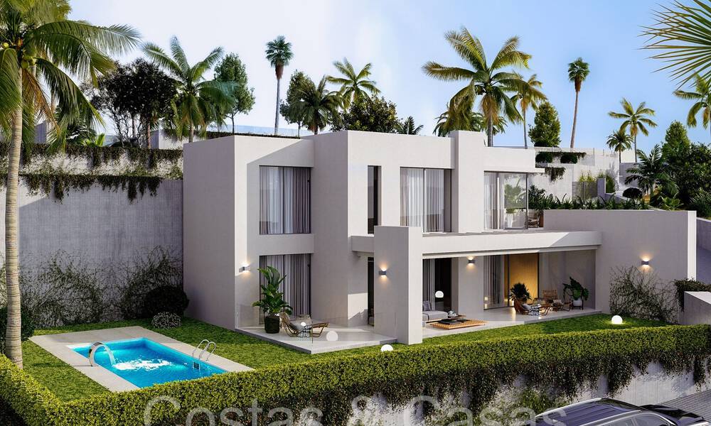 7 villas avanzadas de nueva construcción con vistas panorámicas al mar en venta en las colinas de Mijas Pueblo, Costa del Sol 70098