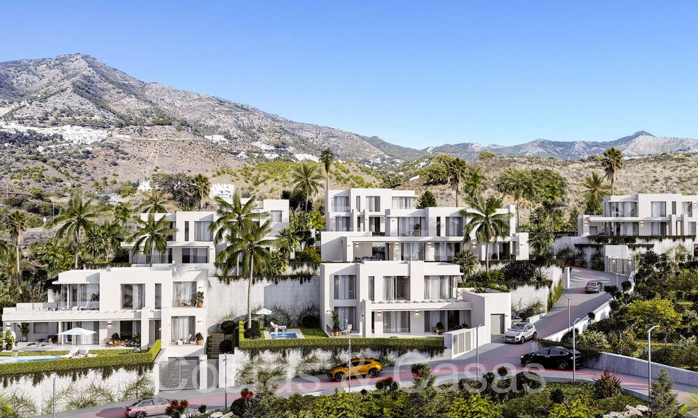 7 villas avanzadas de nueva construcción con vistas panorámicas al mar en venta en las colinas de Mijas Pueblo, Costa del Sol 70099