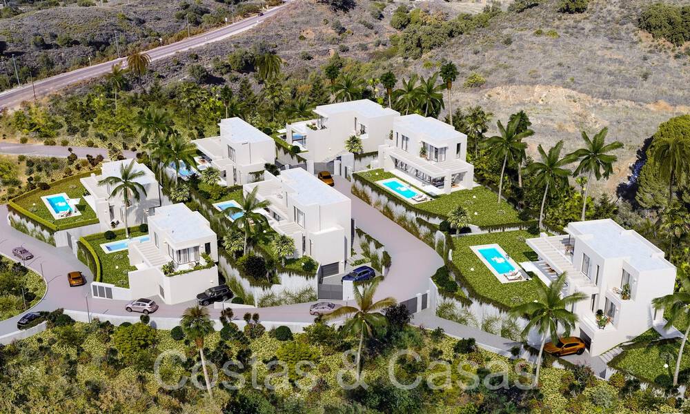 7 villas avanzadas de nueva construcción con vistas panorámicas al mar en venta en las colinas de Mijas Pueblo, Costa del Sol 70101