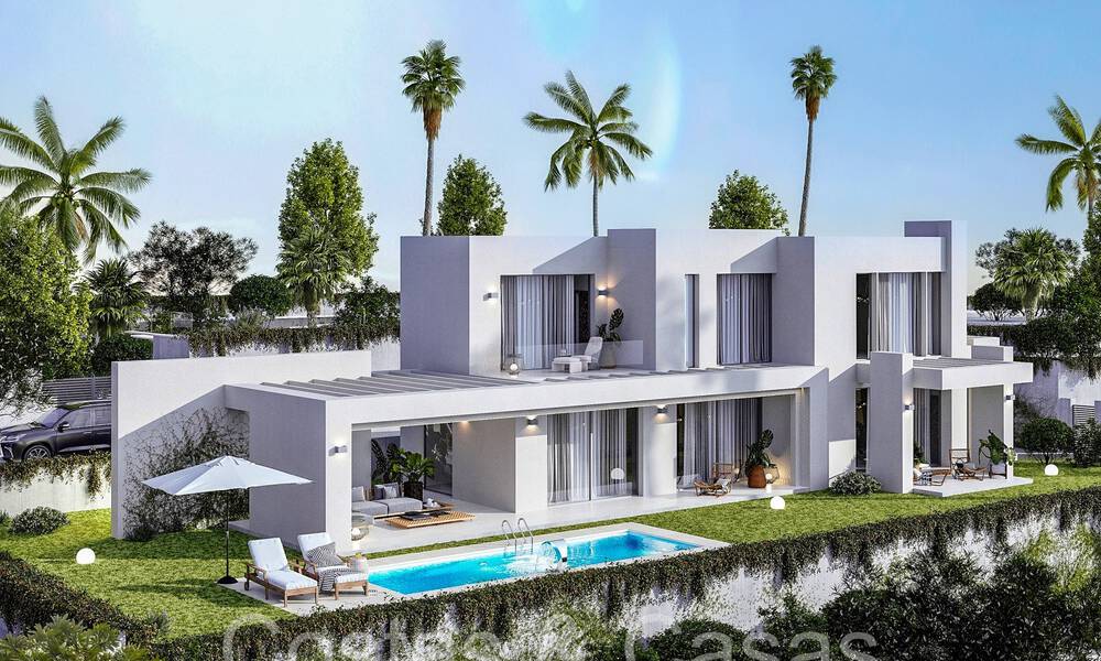 7 villas avanzadas de nueva construcción con vistas panorámicas al mar en venta en las colinas de Mijas Pueblo, Costa del Sol 70103