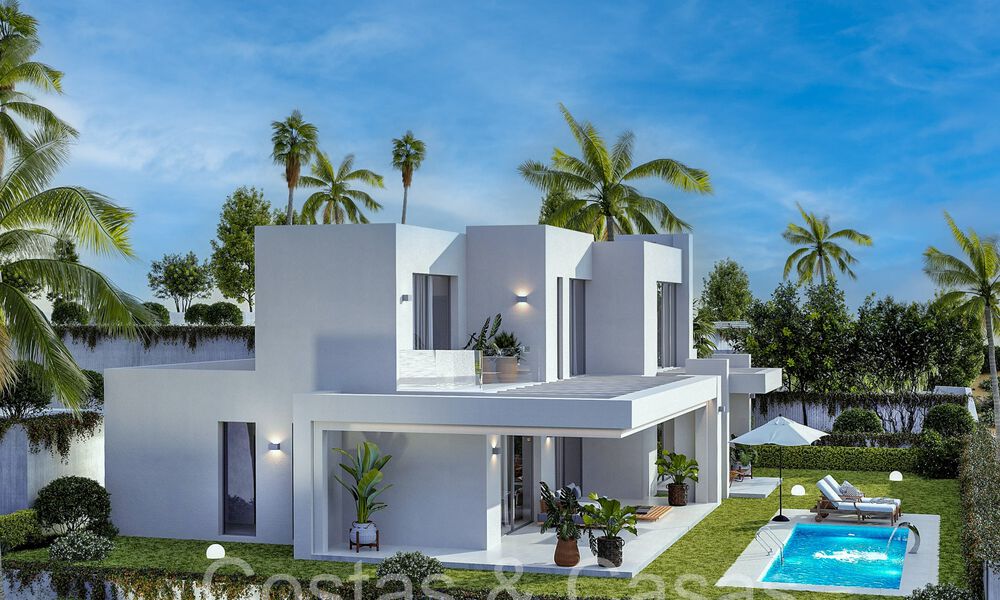 7 villas avanzadas de nueva construcción con vistas panorámicas al mar en venta en las colinas de Mijas Pueblo, Costa del Sol 70105