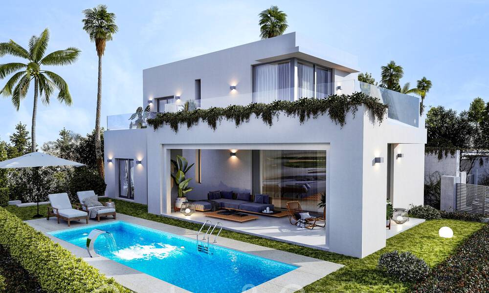 7 villas avanzadas de nueva construcción con vistas panorámicas al mar en venta en las colinas de Mijas Pueblo, Costa del Sol 70106