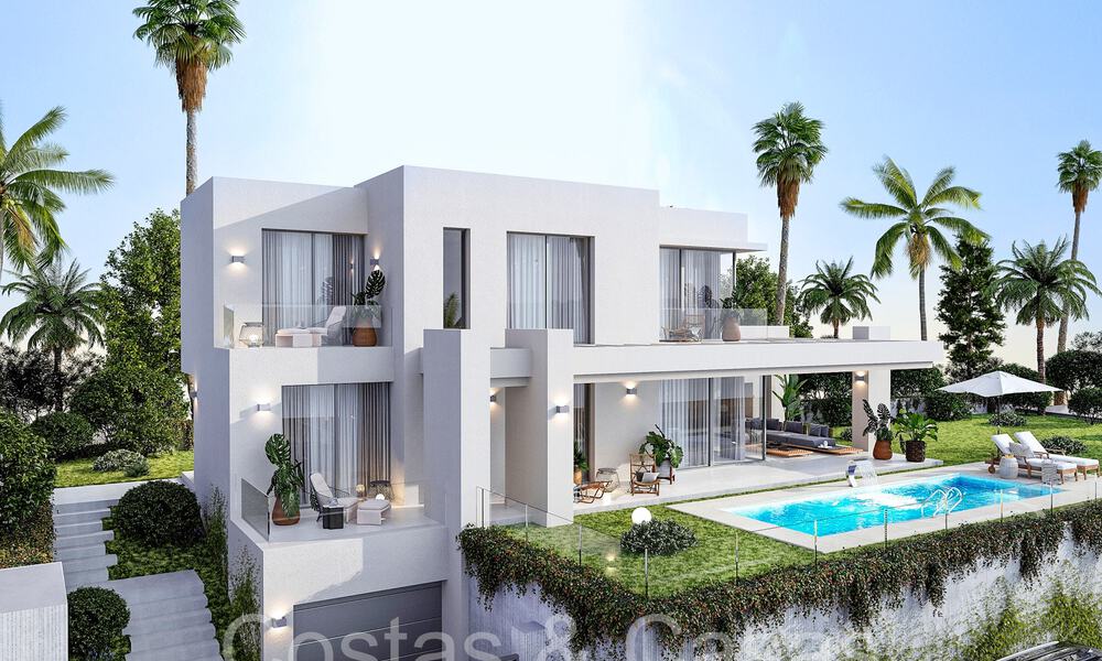 7 villas avanzadas de nueva construcción con vistas panorámicas al mar en venta en las colinas de Mijas Pueblo, Costa del Sol 70108