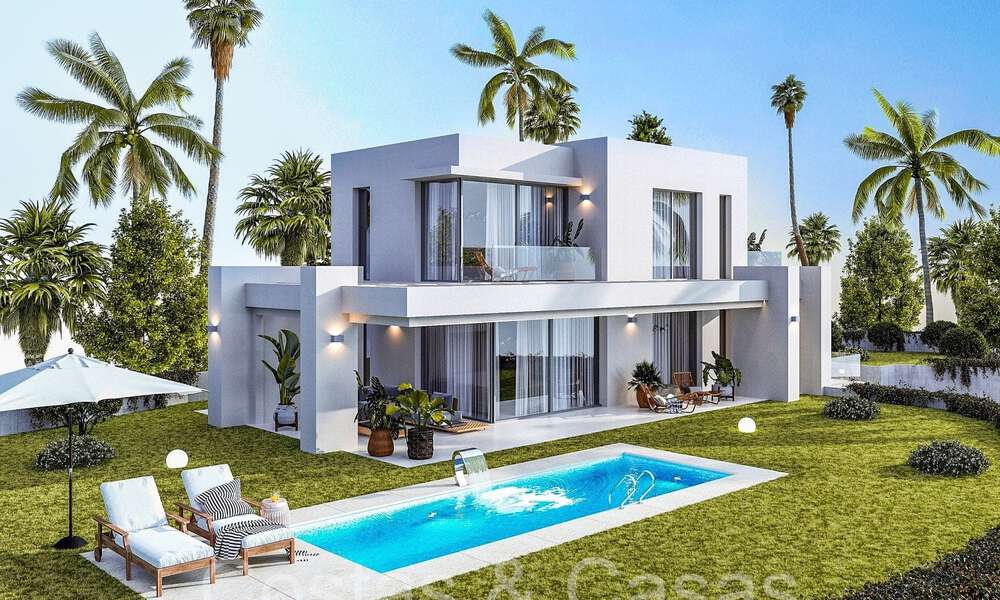 7 villas avanzadas de nueva construcción con vistas panorámicas al mar en venta en las colinas de Mijas Pueblo, Costa del Sol 70110