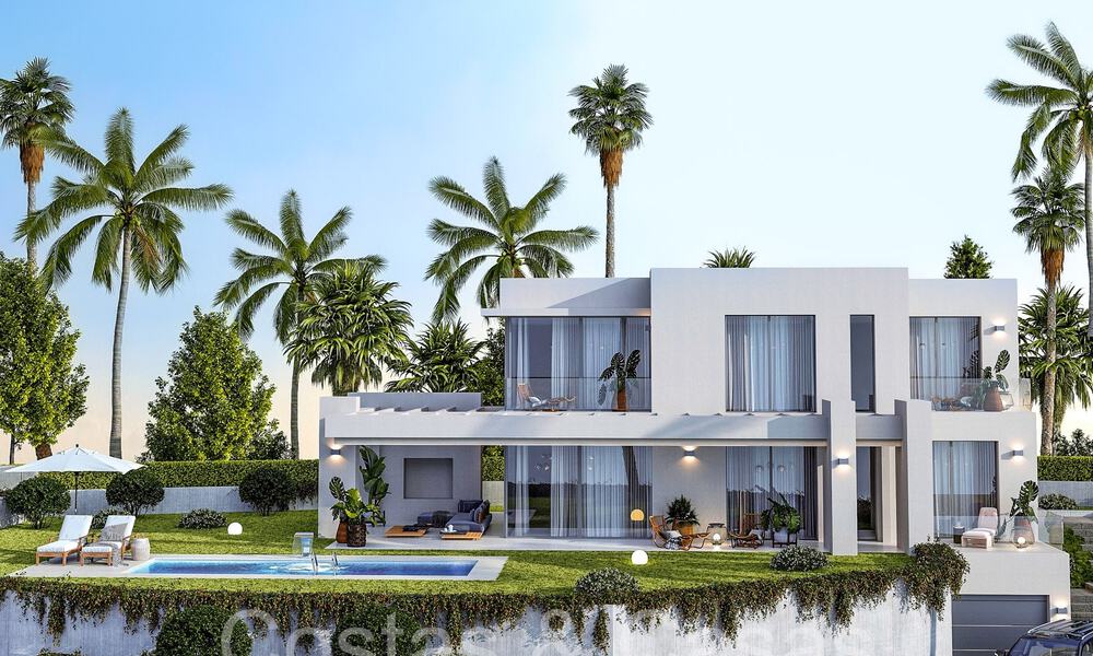 7 villas avanzadas de nueva construcción con vistas panorámicas al mar en venta en las colinas de Mijas Pueblo, Costa del Sol 70111