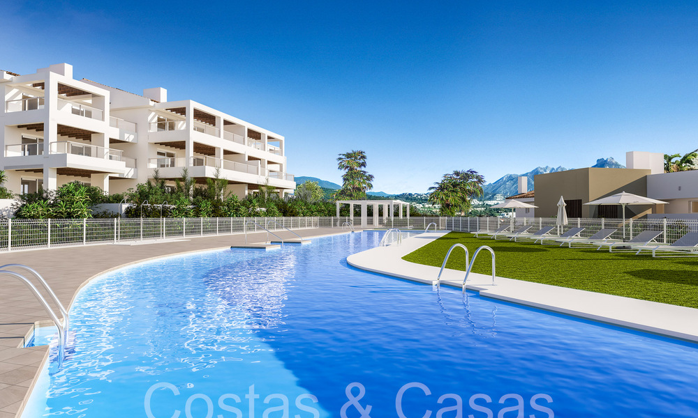 ¡Nuevo en el mercado! Modernos apartamentos de nueva construcción en estilo contemporáneo en venta con amplia terraza y hermosas vistas al mar en Benahavis - Marbella 70121