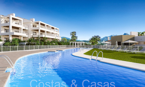 ¡Nuevo en el mercado! Modernos apartamentos de nueva construcción en estilo contemporáneo en venta con amplia terraza y hermosas vistas al mar en Benahavis - Marbella 70121