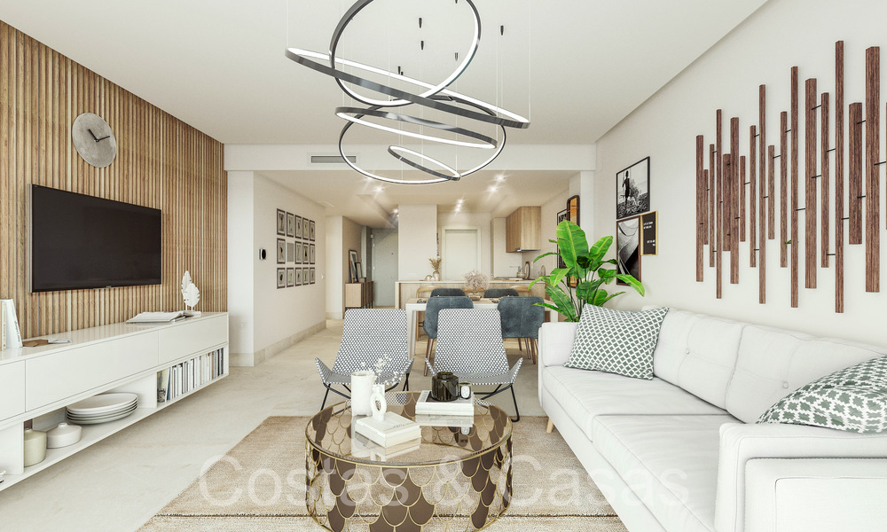 ¡Nuevo en el mercado! Modernos apartamentos de nueva construcción en estilo contemporáneo en venta con amplia terraza y hermosas vistas al mar en Benahavis - Marbella 70125