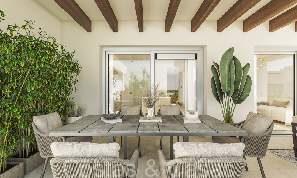 ¡Nuevo en el mercado! Modernos apartamentos de nueva construcción en estilo contemporáneo en venta con amplia terraza y hermosas vistas al mar en Benahavis - Marbella 70130