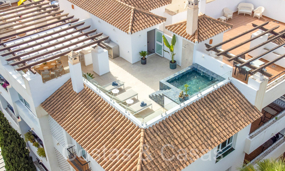 Precioso ático con gran solárium y piscina pequeña en venta en Nueva Andalucía, Marbella 71221