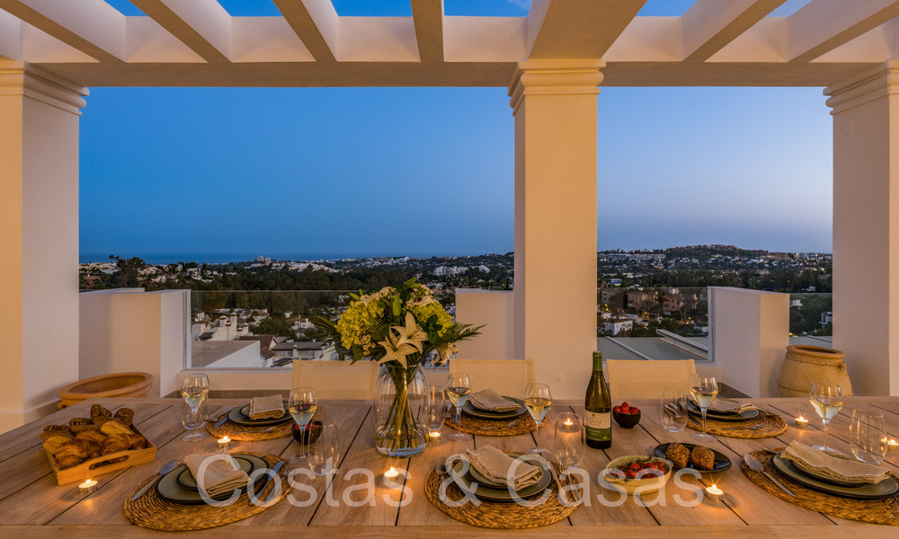 Elegante ático de lujo en venta con vistas panorámicas y sin obstáculos al Mediterráneo en Nueva Andalucía, Marbella 71966