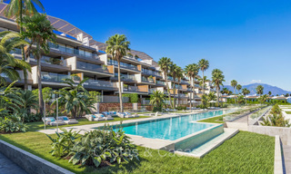 Nuevos apartamentos y casas boutique en un complejo en primera línea de playa en venta en Manilva en la Costa del Sol 73501 