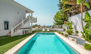 Hermosa villa de estilo mediterráneo contemporáneo en venta con vistas panorámicas al mar en las colinas de Mijas, Costa del Sol 73679 