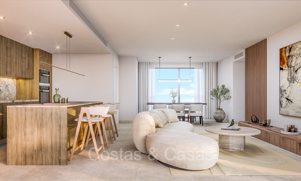 Nuevo en el mercado. Elegantes apartamentos con espectaculares vistas al mar en venta en un resort de lujo en Fuengirola, Costa del Sol 74358