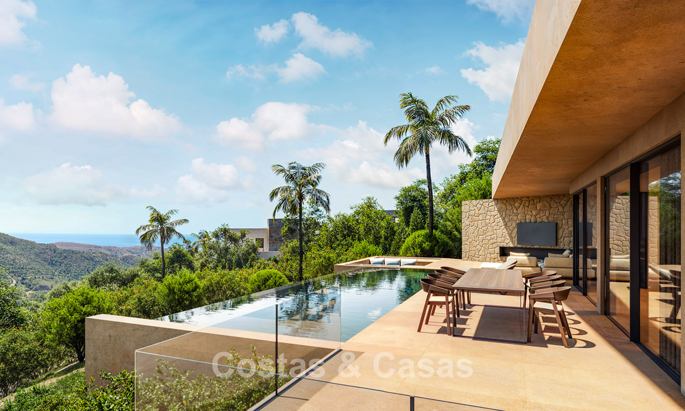 Villa de diseño de con vistas panorámicas al mar en venta en un complejo residencial cerrado en Benahavis - Marbella 74905