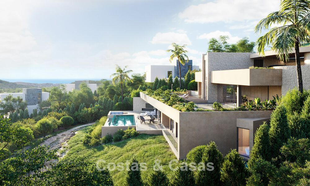 Villa de diseño de con vistas panorámicas al mar en venta en un complejo residencial cerrado en Benahavis - Marbella 74907