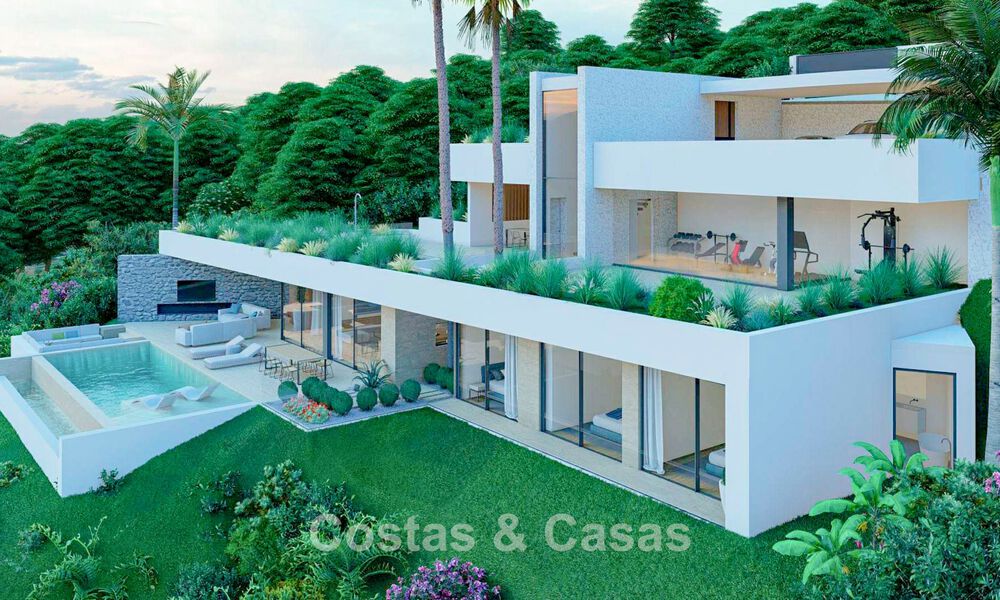 Villa de diseño de con vistas panorámicas al mar en venta en un complejo residencial cerrado en Benahavis - Marbella 74908