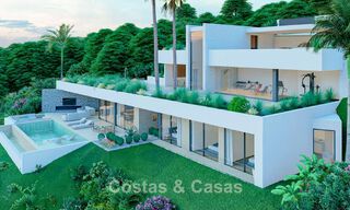 Villa de diseño de con vistas panorámicas al mar en venta en un complejo residencial cerrado en Benahavis - Marbella 74908 