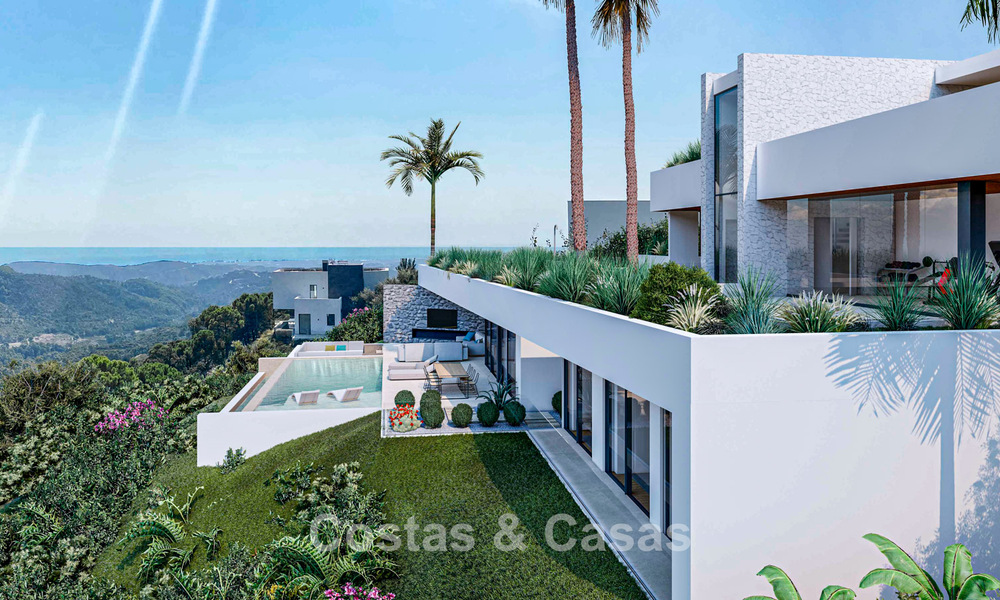 Villa de diseño de con vistas panorámicas al mar en venta en un complejo residencial cerrado en Benahavis - Marbella 74915