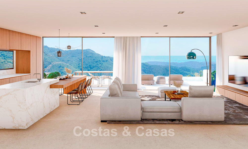 Villa de diseño de con vistas panorámicas al mar en venta en un complejo residencial cerrado en Benahavis - Marbella 74917