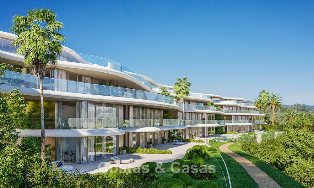 Nuevo en el mercado. Apartamentos de estilo vanguardista con fantásticas vistas al mar en venta en Benahavis - Marbella 74835