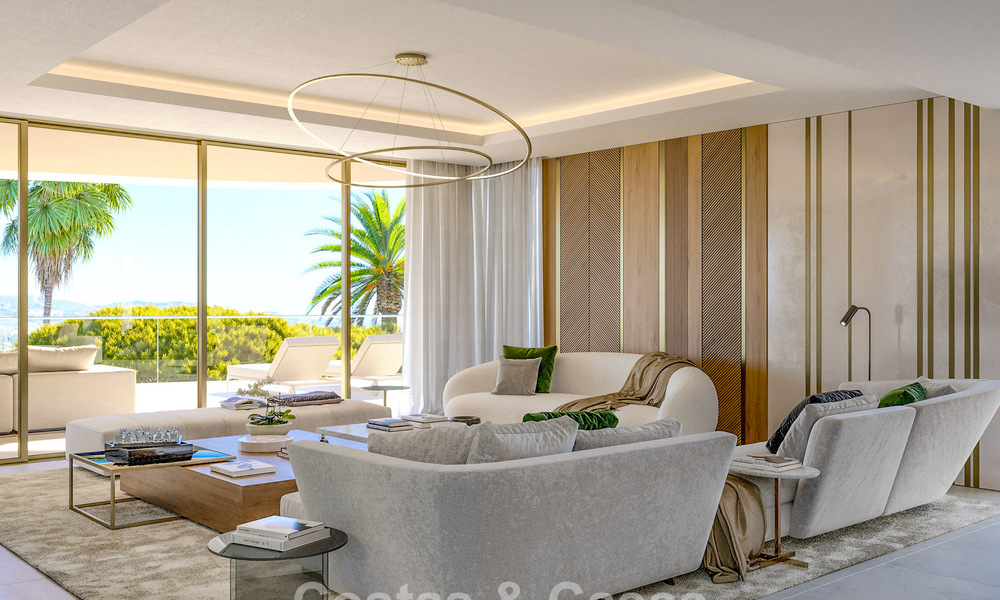 Nuevo en el mercado. Apartamentos de estilo vanguardista con fantásticas vistas al mar en venta en Benahavis - Marbella 74836