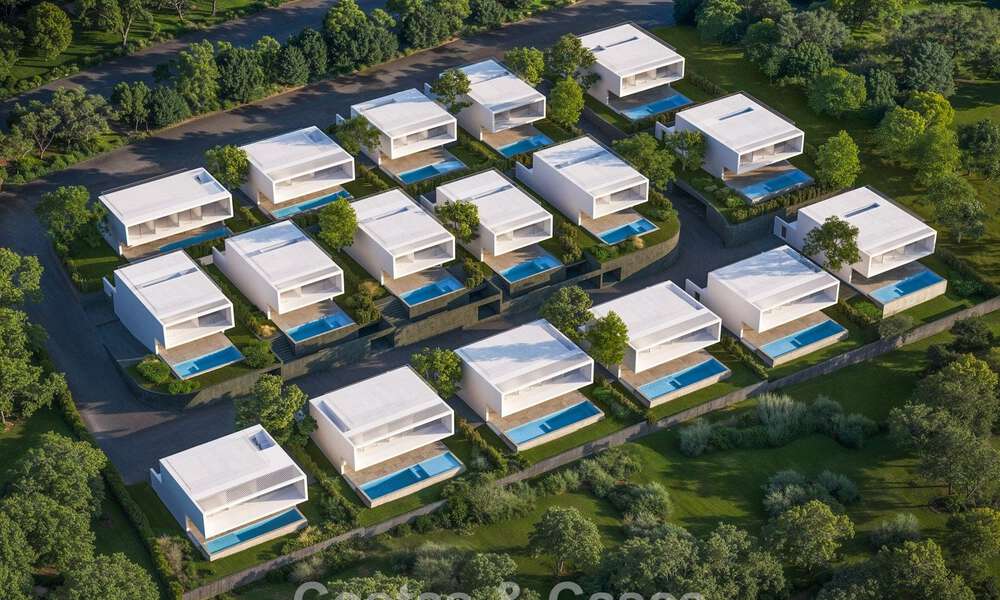 Villas de diseño de alta tecnología en venta en un entorno natural en el campo de golf de Estepona 774448