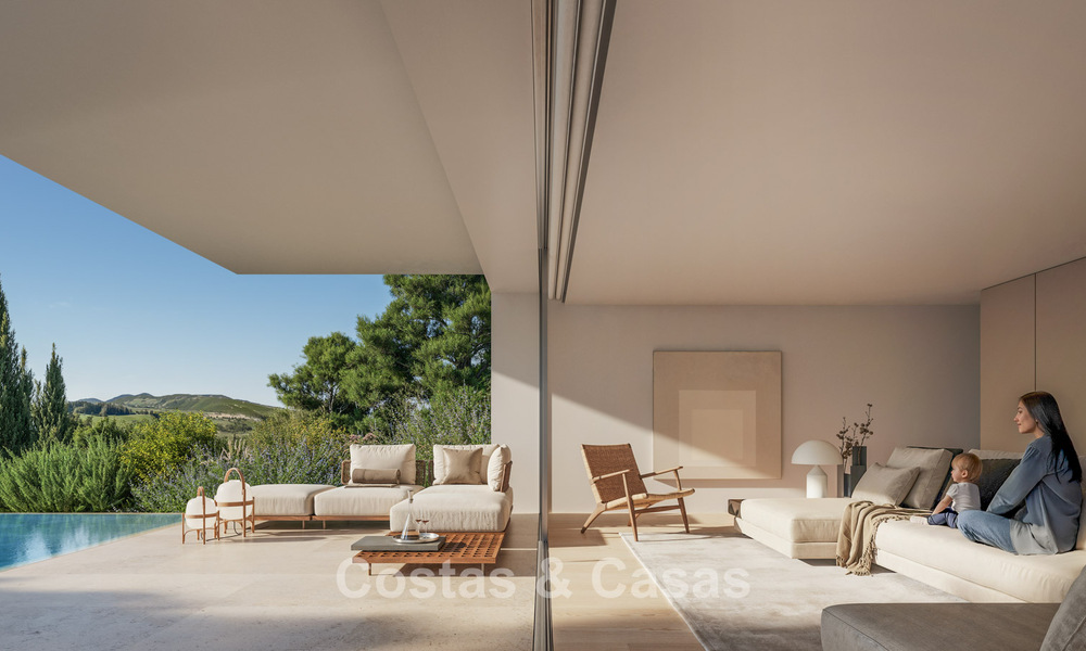 Villas de diseño de alta tecnología en venta en un entorno natural en el campo de golf de Estepona 774464