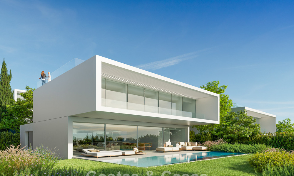 Villas de diseño de alta tecnología en venta en un entorno natural en el campo de golf de Estepona 774466