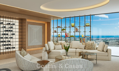 Villa de lujo de diseño con vistas panorámicas al mar en venta en un exclusivo resort de golf cerrado en Marbella - Benahavís 799036